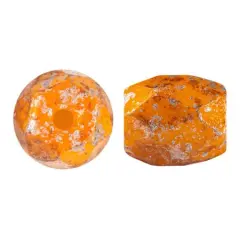 Baros Par Puca&reg; Czech glass bead, Frost Tangerine Tweedy, 10 grams