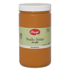 Utrecht Studio Series Acrylic Paint - Raw Sienna, Quart