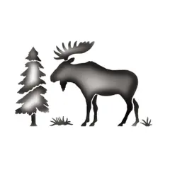 Moose Silhouette Wall Stencil | 2594 by Designer Stencils | Animal & Nature Stencils | Reusable Art Craft Stencils for Painting on Walls, Canvas, Wood | Reusable Plastic Paint Stencil for Home Makeover | Easy to Use & Clean Art Stencil