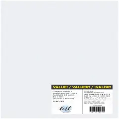 American Crafts Art Supply Basics Panel Pack Canvas 5/Pkg-9"X12"