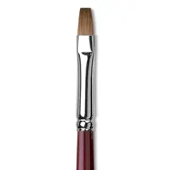 Da Vinci Kolinsky Red Oil Sable Brush - Bright, Long Handle, Size 6