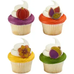 Harvest of Hues Fall Thanksgiving Cupcake Cake Decorating Rings 12 set