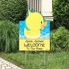 Big Dot of Happiness Ducky Duck - Party Decorations - Birthday Party or Baby Shower Welcome Yard Sign