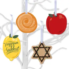 Big Dot of Happiness Sukkot - Sukkah Holiday Decorations - Tree Ornaments - Set of 12