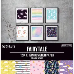 Colorbok 68lb Designer Single-Sided Paper 12"X12" 50/Pkg-Fairy Tale, 25 Designs/2 Each