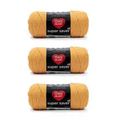 Red Heart Super Saver Gold Yarn - 3 Pack of 198g/7oz - Acrylic - 4 Medium (Worsted) - 364 Yards - Knitting/Crochet