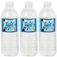 Big Dot of Happiness Pawty Like a Puppy - Dog Baby Shower or Birthday Party Water Bottle Sticker Labels - Set of 20