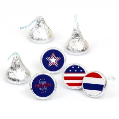 Big Dot of Happiness 4th of July - Independence Day Round Candy Sticker Favors - Labels Fits Hershey&lsquo;s Kisses (1 Sheet of 108)