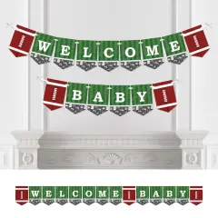 Big Dot of Happiness End Zone - Football - Baby Shower Bunting Banner - Sports Party Decorations - Welcome Baby