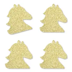 Big Dot of Happiness Gold Glitter Horse - No-Mess Real Gold Glitter Cut-Outs - Kentucky Horse Derby Horse Race Party Confetti - Set of 24