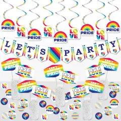 Big Dot of Happiness Love is Love - Pride - Rainbow Party Supplies Decoration Kit - Decor Galore Party Pack - 51 Pieces