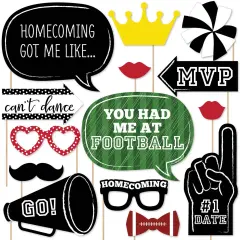 Big Dot of Happiness Homecoming - Football Themed School Dance Photo Booth Props Kit - 20 Count