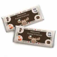 Big Dot of Happiness Woodland Creatures - Candy Bar Wrappers Baby Shower or Birthday Party Favors - Set of 24