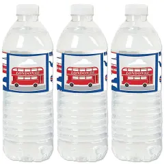 Big Dot of Happiness Cheerio, London - British UK Party Water Bottle Sticker Labels - Set of 20