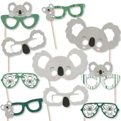 Big Dot of Happiness Koala Cutie Glasses and Masks - Paper Card Stock Bear Birthday Party and Baby Shower Photo Booth Props Kit - 10 Count