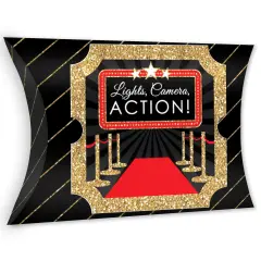 Big Dot of Happiness Red Carpet - Favor Gift Boxes - Movie Night Party Large Pillow Boxes - Set of 12