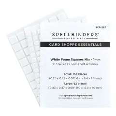 Spellbinders Card Shoppe Essentials Foam Squares Mix-White, 1mm