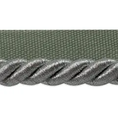 10 yards of Nicholas 3/8" Twisted Lip Cord Trim | 10 yard cut Metallic Silver