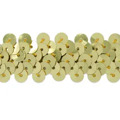 10 yards of 2 Row 7/8" Metallic Stretch Sequin Trim | 10 yard cut Gold