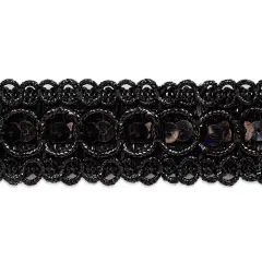 20 yards of Trish Sequin Metallic Braid Trim | 20 yard cut Black