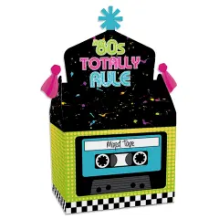 Big Dot of Happiness 80's Retro - Treat Box Party Favors - Totally 1980s Party Goodie Gable Boxes - Set of 12