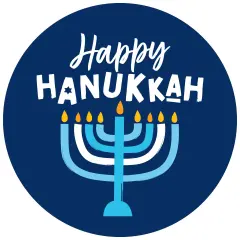 Big Dot of Happiness Hanukkah Menorah - Chanukah Holiday Party Circle Sticker Labels - 24 Count