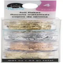 American Crafts Color Pour Resin Mix-Ins-Foil Flakes - Metallic 4/Pkg