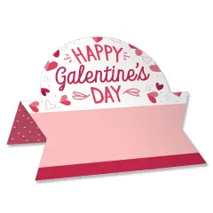 Big Dot of Happiness Happy Galentine's Day - Valentine's Day Party Tent Buffet Card - Table Setting Name Place Cards - Set of 24