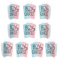 Big Dot of Happiness Baby Gender Reveal - Table Decorations - Team Boy or Girl Party Fold and Flare Centerpieces - 10 Count