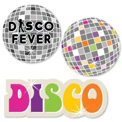 Big Dot of Happiness 70's Disco - DIY Shaped 1970's Disco Fever Party Cut-Outs - 24 Count