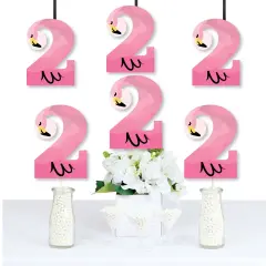 Big Dot of Happiness 2nd Birthday Pink Flamingo - Two Shaped Decorations DIY Tropical Second Birthday Party Essentials - Set of 20
