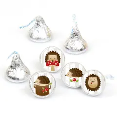 Big Dot of Happiness Forest Hedgehogs - Woodland Birthday Party or Baby Shower Round Candy Sticker Favors - Labels Fits Chocolate Candy 108 Ct