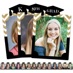 Big Dot of Happiness Gold Graduation 8 x 10 inches K-12 School Photo Holder - DIY Party Decor - Picturific Display