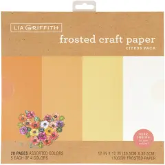 Lia Griffith Frosted Craft Tissue Paper 12"X12" 20/Pkg-Citrus-Oranges