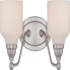 Kirk 2-Light Wall Mounted Vanity & Wall Light Fixture in Polished Nickel