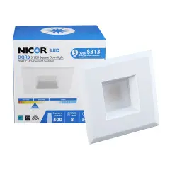 NICOR 3 in. White Square LED Recessed Downlight in 3000K Soft White
