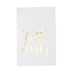Gold Glamourous Glam "Hello Lovely" Printed Valentine's Day Kitchen Dishtowel