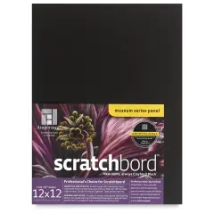 Ampersand Claybord Scratchbord - 12" x 12", 1/8" Thick, Black