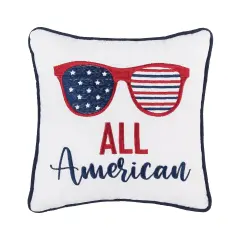 "All American" Sunglasses Petite Accent Pillow, 10" x 10"