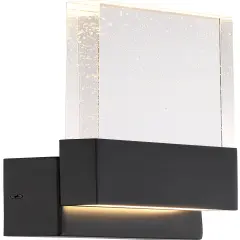 Nuvo 13w LED Module Ellusion Wall 1-Light 120v Matte Black & Clear Seeded 3000k warm-white