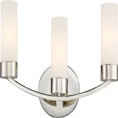 Denver 3-Light Wall Mounted Vanity & Wall Light Fixture in Polished Nickel Finish