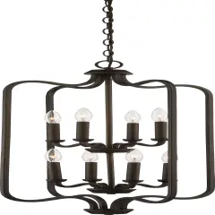Willow 8-Light Pendants Mounted Pendant Light Fixture in Forest Bronze Finish