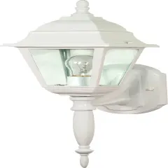 Nuvo Briton 1-Light 18" Wall Lantern Fixture w/ Clear Seed Glass in White Finish
