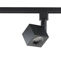 12W 1 Light LED Track Head Square Black- 24 Deg. Beam