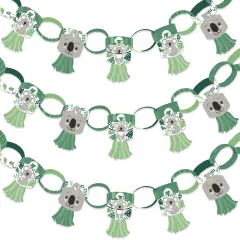 Big Dot of Happiness Koala Cutie - 90 Chain Links and 30 Paper Tassels Decoration Kit - Bear Birthday Party and Baby Shower Paper Chains Garland 21'