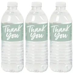 Big Dot of Happiness Sage Green Elegantly Simple - Guest Party Favors Water Bottle Sticker Labels - Set of 20