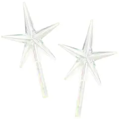 CousinDIY Ceramic Christmas Tree Stars 3.875"X2.625" 2/Pkg-Iridescent