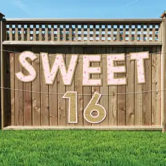 Big Dot of Happiness Sweet 16 - Large 16th Birthday Party Decorations - Sweet 16 - Outdoor Letter Banner