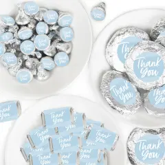 Big Dot of Happiness Dusty Blue Elegantly Simple - Guest Party Favors Candy Favor Sticker Kit - 304 Pieces