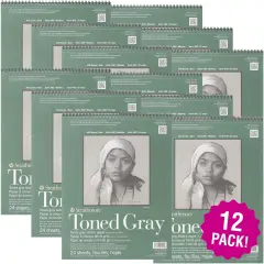 Multipack of 12 - Strathmore Toned Sketch Spiral Pad 11"X14"-Gray 24 Sheets